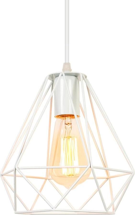 Industriële plafondlamp vintage kroonluchter metaal retro verlichtingsdecoratie voor slaapkamer woonkamer eetkamer wit 20 cm