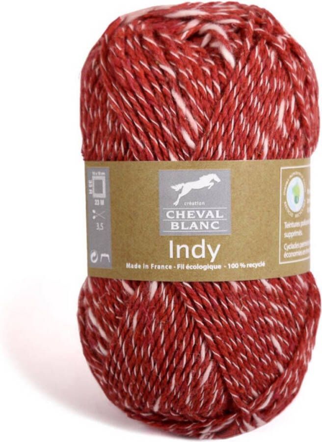 Indy tuile rood 114 100% gerecycled haakgaren 5 bollen