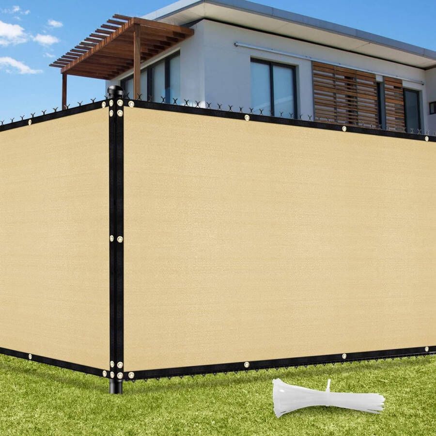 Inkijkbescherming omheining 1 5 m x 10 m hekscherm schaduwnet met ingestanste ringen 142 g m² blokkade uv-bescherming windscherm HDPE-weefsel net met kabelbinders voor tuinhek