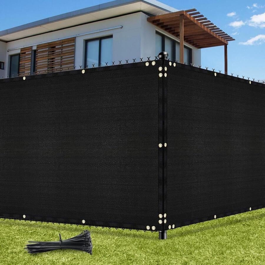Inkijkbescherming omheining 122 m x 1524 m hekscherm schaduwnet ingestanste ringen 142 g m² blokkade uv-bescherming windscherm HDPE-weefsel net kabelbinders tuinhek Omheining Net
