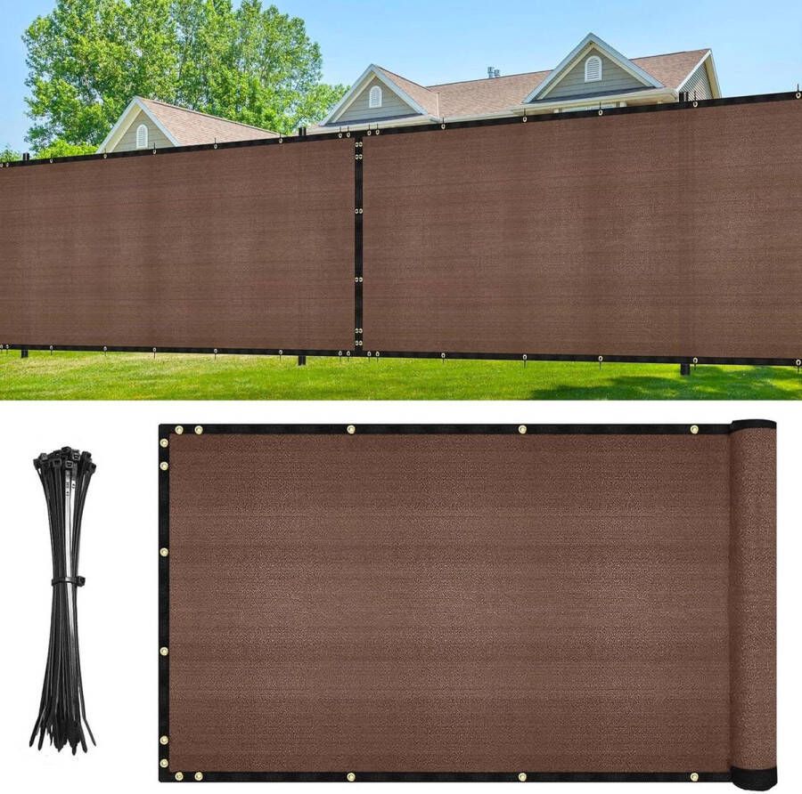 Inkijkbescherming omheining 122 m x 1524 m hekscherm schaduwnet oogjes 142 g m² blokkade UV-bescherming windbescherming HDPE-weefsel kabelbinders tuinhek broeikas Omheining Net
