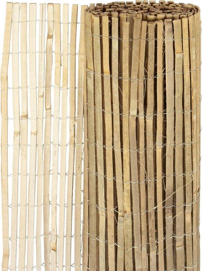 Inkijkmat Mitake omheining van bamboe bamboemat zichtwering natuurlijk bamboe privacyscherm 100 x 300 cm 06684 bamboe schutting