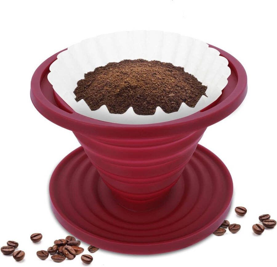 Inklapbaar herbruikbaar siliconen koffiefilter draagbaar camping koffiedruppelaar voor koffiezetapparaat backpacken camping koffiefilterhouder
