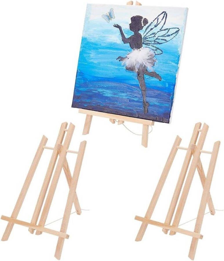 Inklapbare houten schildersezel 39 cm H-frame schildersezel voor kunstenaars schilderen kunst en handwerk