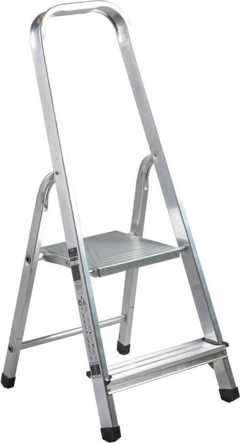 Inklapbare huishoudelijke ladder belastbaar tot 150 kg breedte treden 08 cm 2 treden huisladder van aluminium