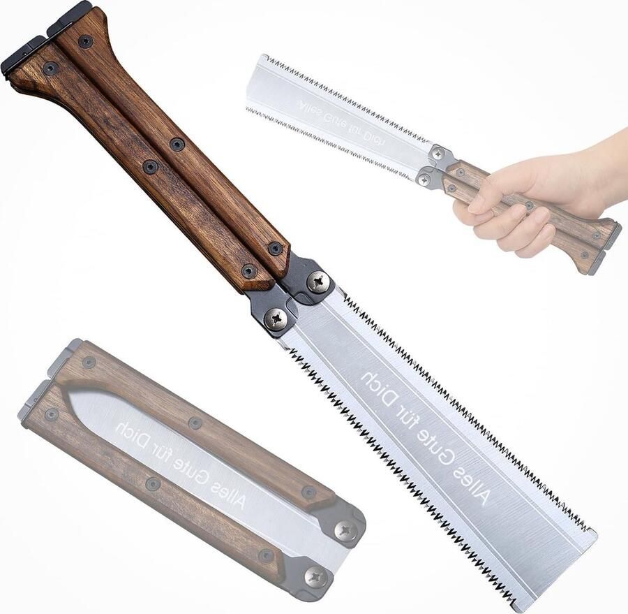 Inklapbare Japanse handzaag 300 mm tweezijdige trekzaag SK85 messen houten handgreep outdoorzaag praktisch houtgereedschap houtbewerking doe-het-zelf bushcraft