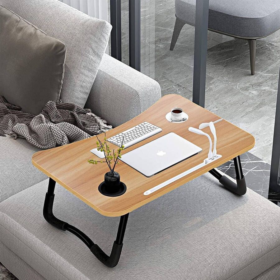 Inklapbare Laptoptafel met USB-Oplaadpoorten en PAD-standaard Log Kleur 60 x 40 cm