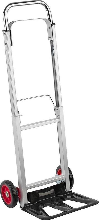 Inklapbare Meister Steekwagen 90 kg draagvermogen Hoogteverstelbare handgreep Aluminium handkar met massief rubberen loopvlakken Transportwagen 898550 hand truck