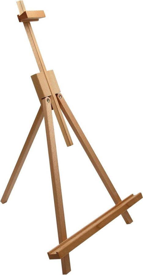 Inklapbare schilderijhouder van beukenhout voor spieraam tot 70 cm Display ezel Prato Mini-ezel statief