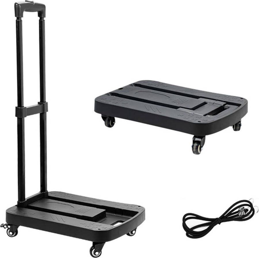 Inklapbare steekwagen plateauwagen met 4 wielen transportwagen handwagen voor bagage inklapbaar voor winkelen en tuin