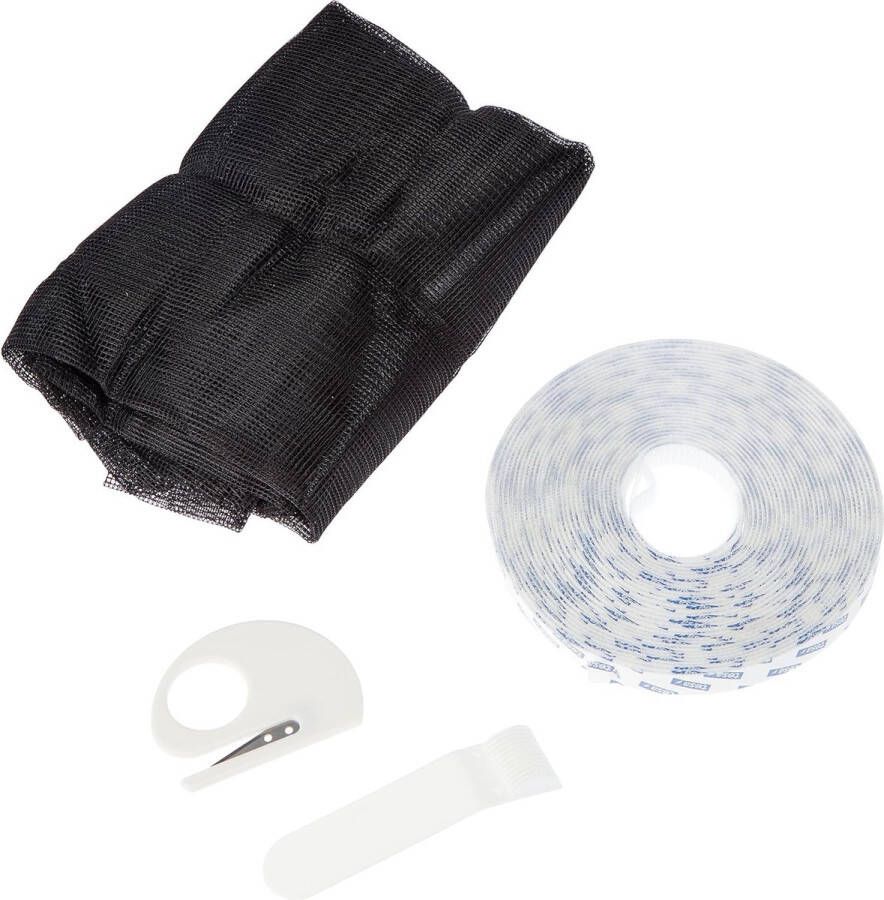 Insect Stop Comfort Vliegenhor voor Ramen in een pak van 2 Insectenhor raamhor Met klittenband Snij uw eigen horraam op maat Muggenhor antraciet 2x 120 cm x 240 cm