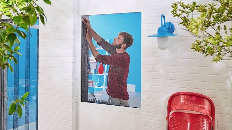 Insect Stop Comfort Vliegenhor voor ramen Insectenhor raamhor Met klittenband Muggenhor wit (lichte privacywerking) 130 cm x 130 cm
