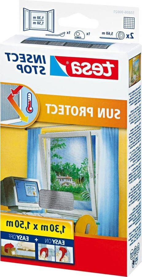 Insect Stop Sun Protect Vliegenhor voor Ramen Raamhor Zonwerend Snij antraciet 130 cm x 150 cm