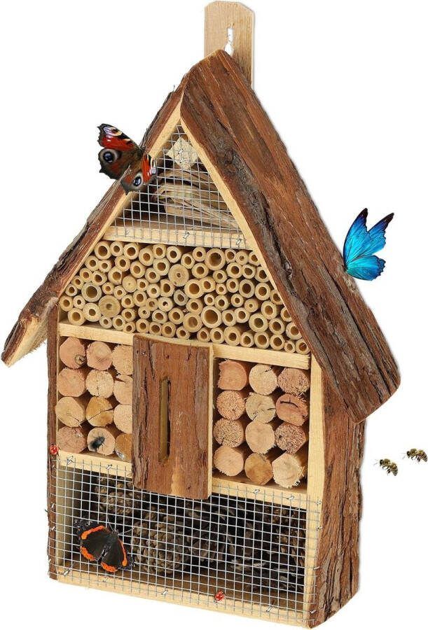 Insectenhotel 405x27x8 cm Klein huisje met verschillende vullingen Natuurlijk bijenhotel