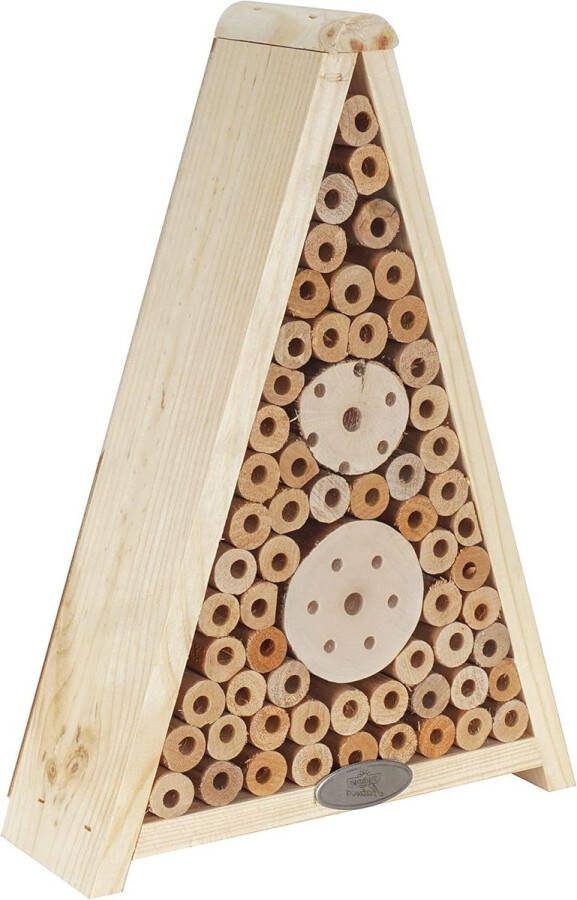 Insectenhotel ca. 24 x 34 x 9 cm grenenhout metaal naturel Natura Gaia