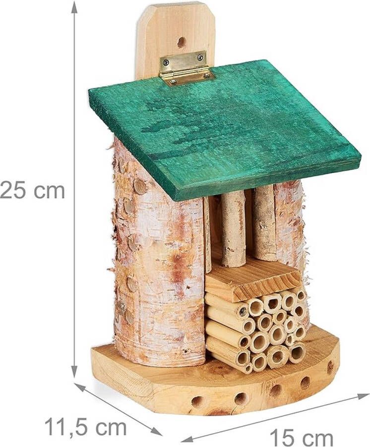 Insectenhotel Design insectenhotel met natuurlijke materiaal Voor bijen lieveheersbeestjes en vlinders Om op te hangen 22.5x16x8.5 cm