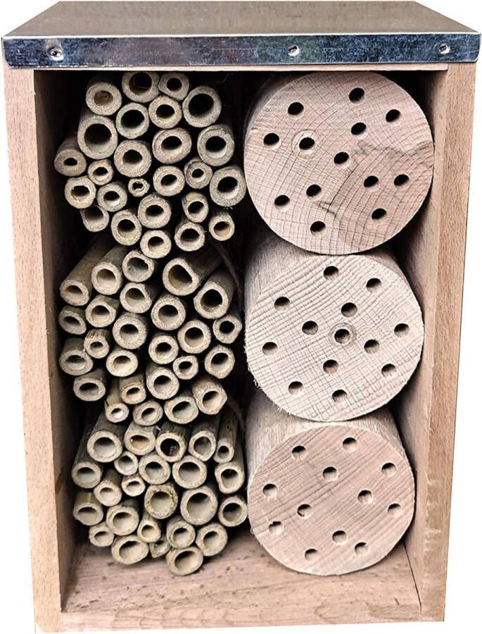 Insectenhotel Faros ca. 23 x 11 x 16 cm beukenhout bamboe natuur tuindecoratie wildlife