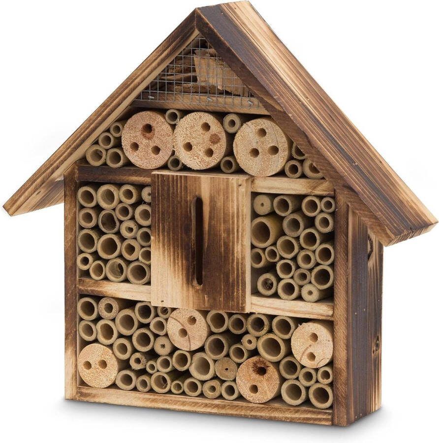 Insectenhotel gevlamd variant B hangend bijenhotel 285 x 30 x 9 cm kevers en houten tuindecoratie insect hotel