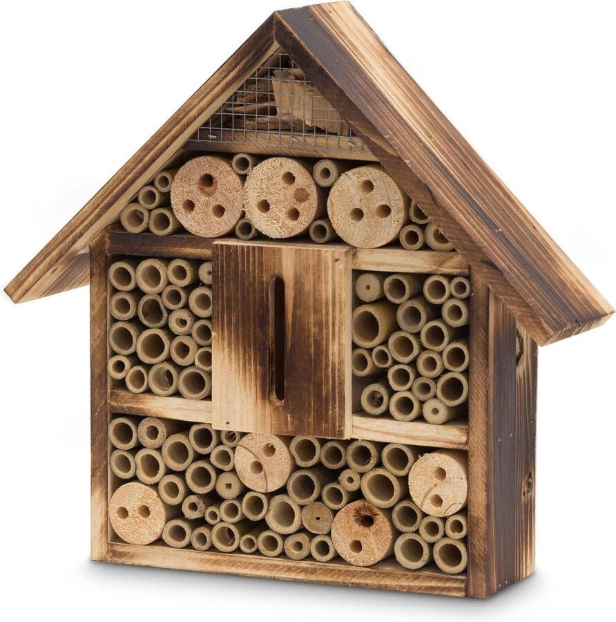 Insectenhotel gevlamd variant B hangend HBD 285 x 30 x 9 cm kevers hout tuin klein natuur insectenhotel