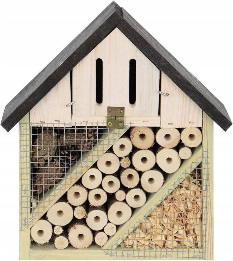 Insectenhotel groot van hout nesthulp en bescherming natuurlijk bijenhotel voor vlinders en lieveheersbeestjes insect hotel
