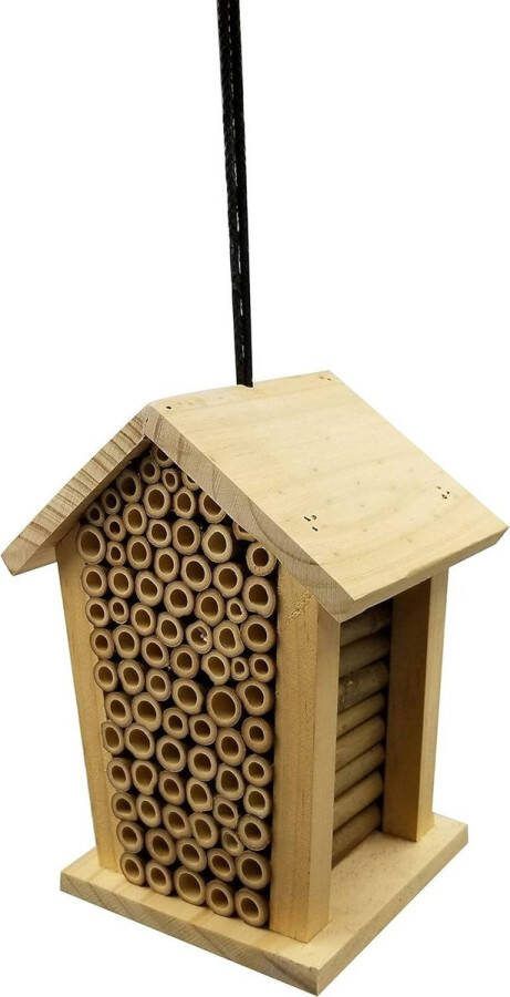 Insectenhotel Louisiana ca 19 x 15 x 12 cm van grenenhout naturel voor tuin en natuurbeleving insect hotel