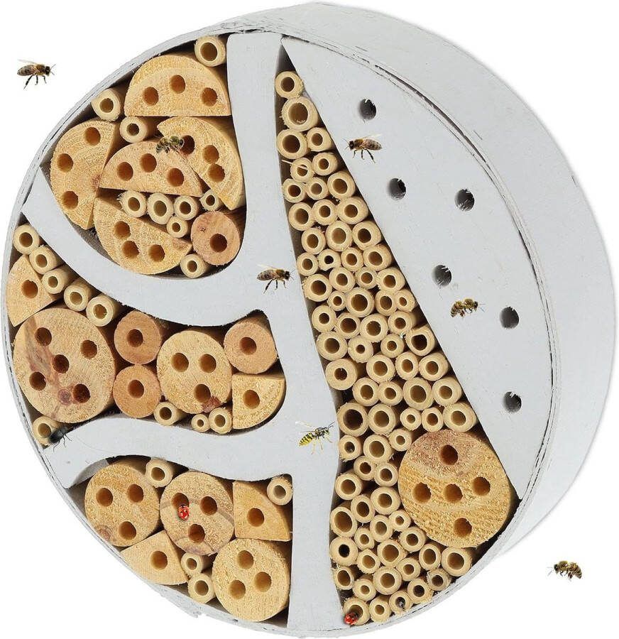 Insectenhotel nestkast voor bijen en wespen Tuin en balkon 6 x 25 cm Zilver insect hotel