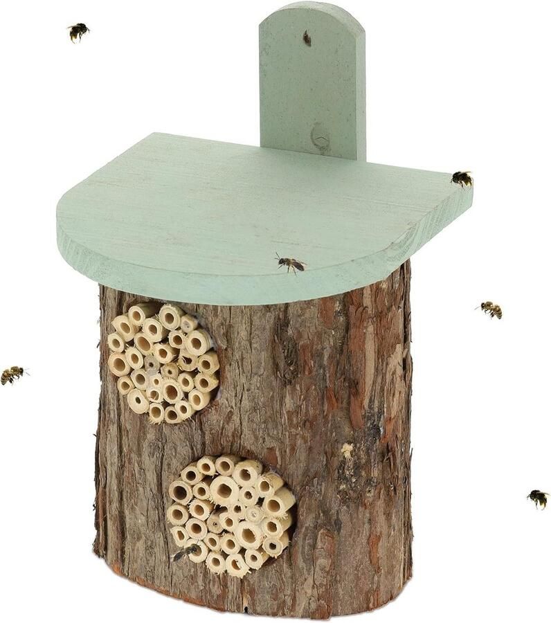 Insectenhotel nestkast wilde bijen Houten bijenhotel voor in de tuin 265x17x19 cm Natuur groen insect hotel