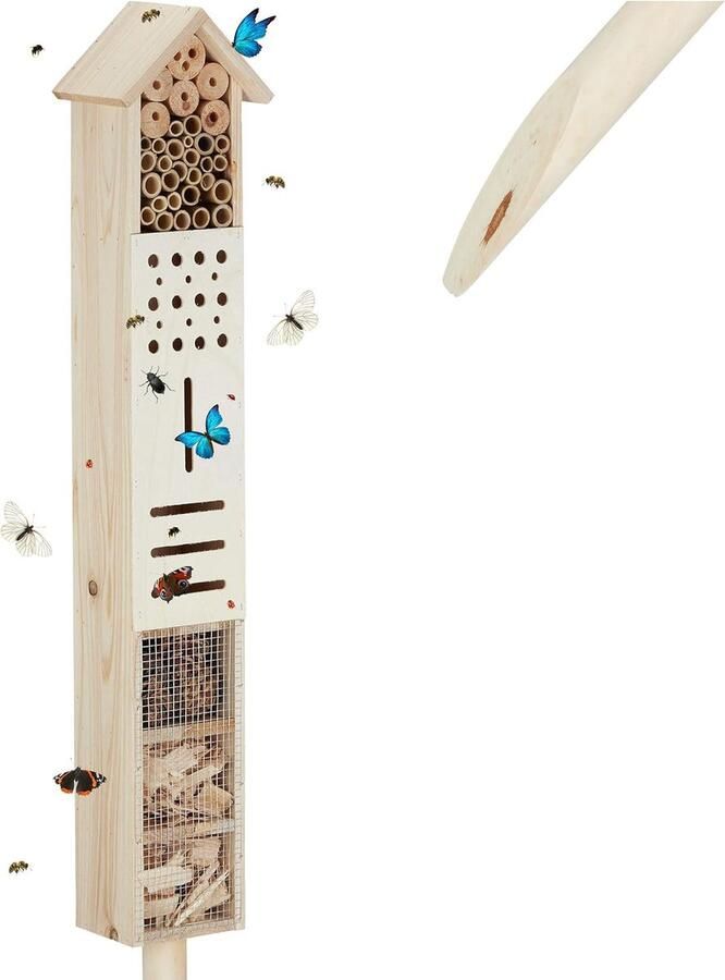 Insectenhotel op paal Insectenhotels Bijenhotel Insectenhotel Must have voor in uw tuin!