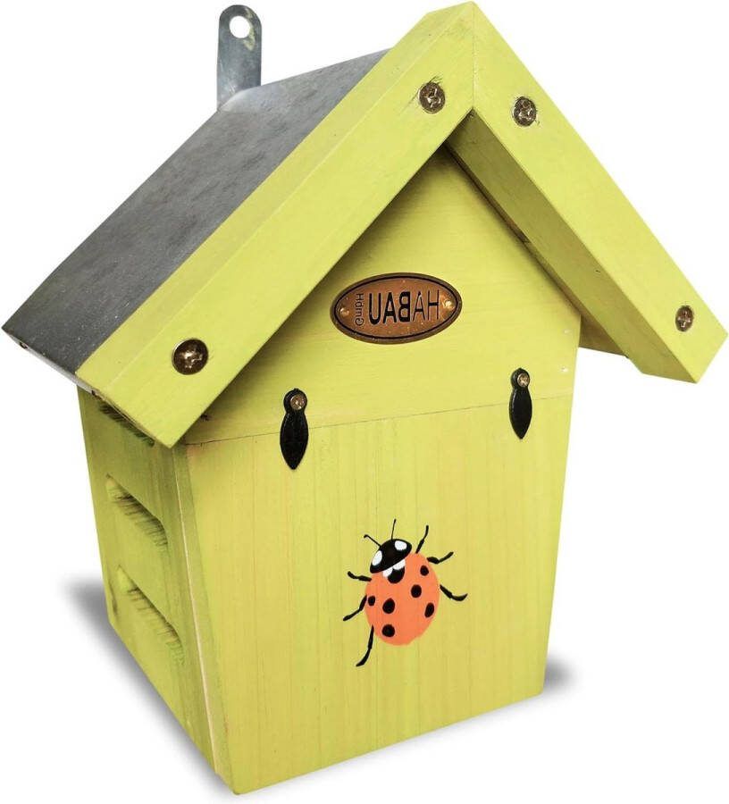 Insectenhotel van geglazuurd massief hout Lieveheersbeestjeshuis met extra nesting vermogen