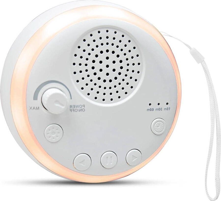 Inslaaphulp draagbaar nachtlampje 16 geluiden timer hoofdtelefoonaansluiting oplaadbaar wit ruisverjaardagscadeau baby's