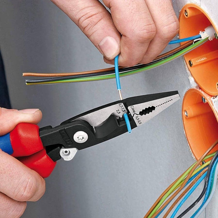 Installatietang zwart geatramenteerd met meer-componentengrepen 200 mm Zelfbedieningskaart Elektrisch gereedschap. Knipex