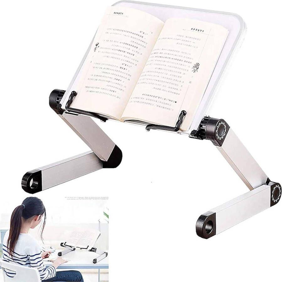 Instelbare ergonomische boekenstandaard met paperclips voor schoolboeken muziekboeken tablet notebook kookboekhouder