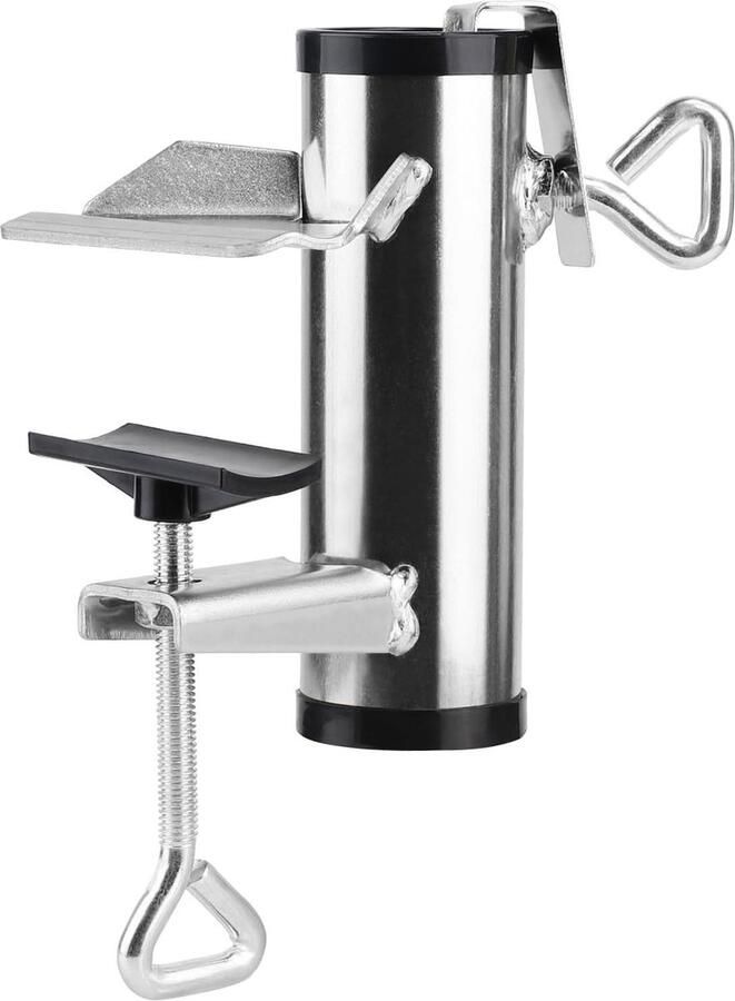 Instelbare verzinkte parasolhouder parasolvoet Ø 25-38 mm verdikte parasolhouder voor biertafels balkonomranding maximale dikte 5 cm Parasol klem