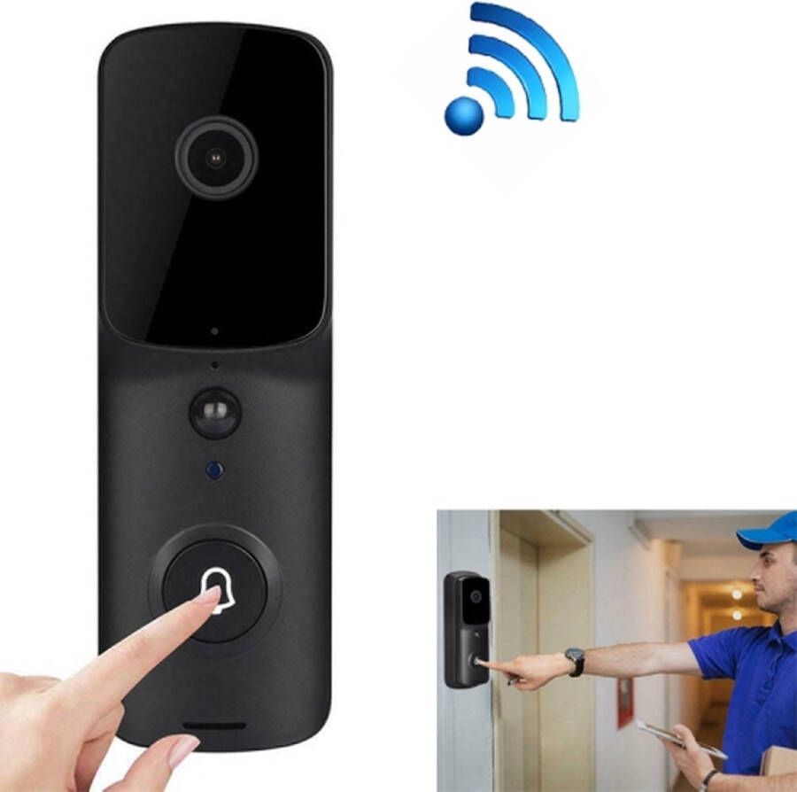 Intelligente WiFi 2.4G deurbel Visuele afstandsbediening Home Monitoring Deurbel Video Voice Intercom (zwart)
