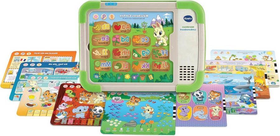 Interactief Flashcard Board Leerbord met FSC -gecertificeerd hout 10 dubbelzijdige flashcards leerpagina 800 aanraakpunten 3 spelmodi kinderen 3-6 jaar