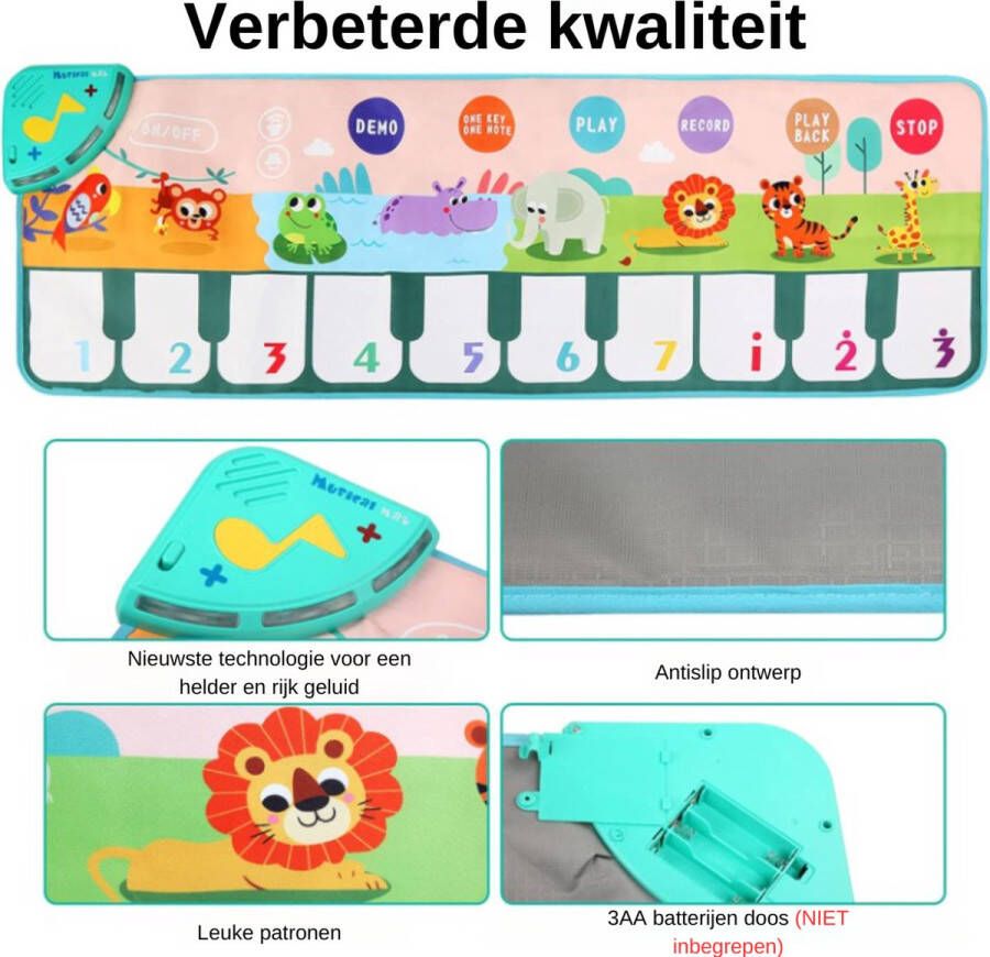 Interactieve Pianomat voor Kinderen Speelse Muziek- en Dansmat Keyboard Tapijt Geschikt voor Jongens en Meisjes Afmetingen 110 x 36 cm