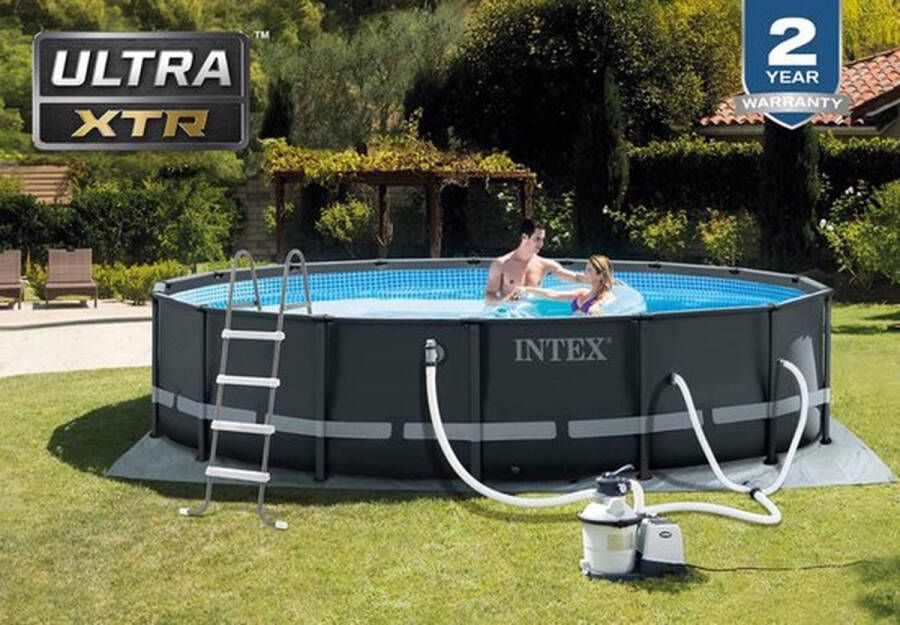 Intex Opzetzwembad Ultra XTR Frame 488 x 122 cm Antraciet Met Accessoires
