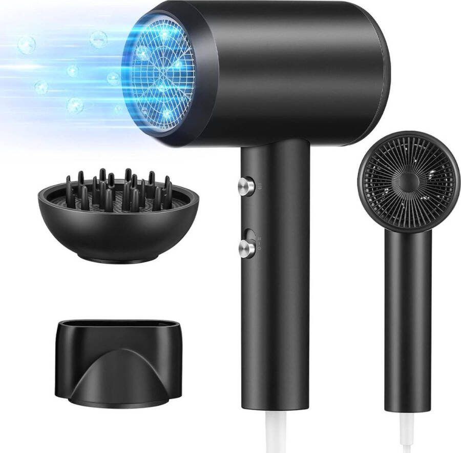 Ionische Föhn met Diffuser Professionele Föhn met Diffuser Haardroger Reis Föhn