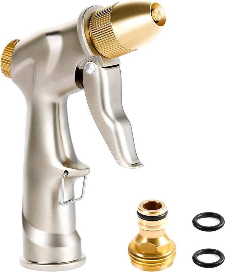 Irrigatie Spuitpistool Tuin Waterpistool met Metalen Body en Sproeikoppen Hogedruk Multi-Mode Reinigingspistool tbv Autowassen Planten Water Geven Huisdierendouche