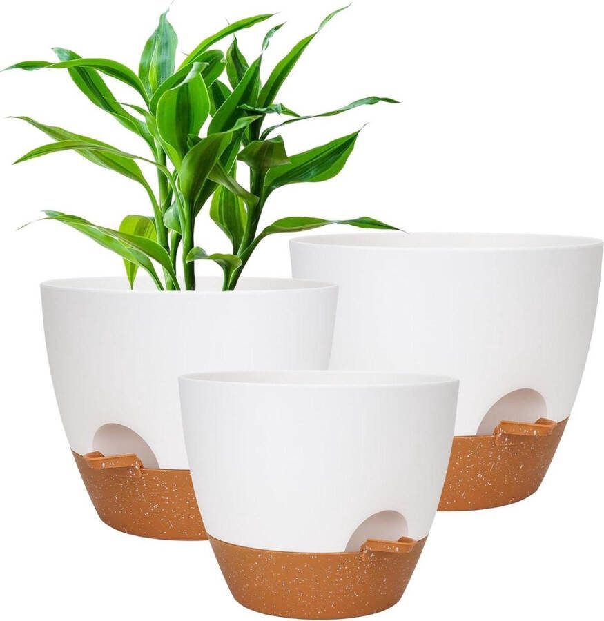 Irrigatiesysteem bloempot zelfbewatering orchideeënpot plantenpotten binnen grote plastic plantenpot met onderzetter zelfwaterende pot buiten