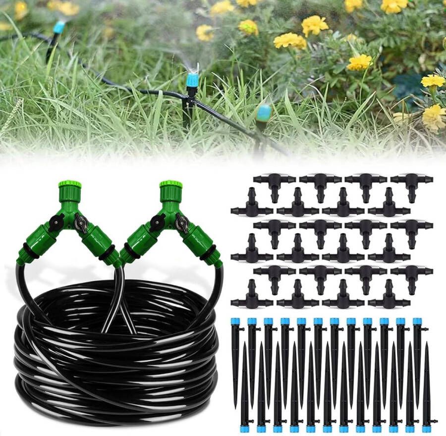 Irrigatiesysteem voor in de tuin automatisch bewateringssysteem 30 m irrigatieset micro-irrigatieset doe-het-zelf tuinirrigatie voor planten tuin broeikas bloemen voor landschap