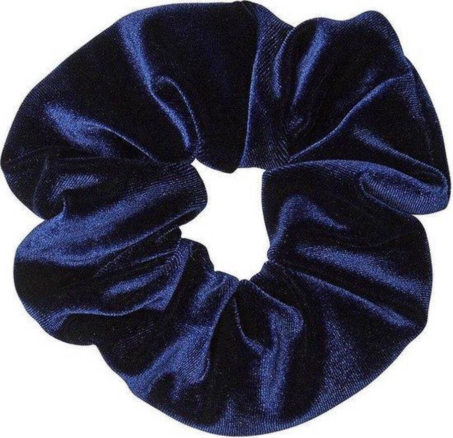 IRSA Scrunchie Velvet Donker Blauw haarwokkel Haarelastiek Haaraccessoire (1 stuk)