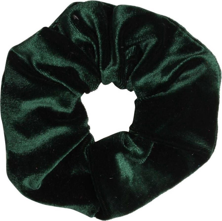IRSA Scrunchie Velvet Donker Groen haarwokkel Haarelastiek Haaraccessoire (1 stuk)