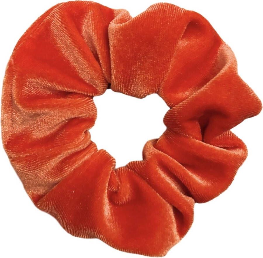 IRSA Scrunchie Velvet Oranje haarwokkel Haarelastiek Haaraccessoire (1 stuk)