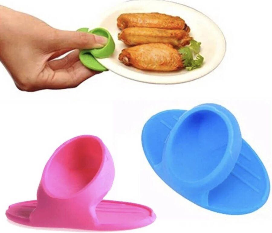 Isolerende handschoenen 1 st dikker bakken siliconen oven mitts magnetron handschoen warmte- Blauw isolatie antislip grepen kom pot clips keuken gadgets Duurzaam en gemakkelijk schoon te maken anti slip oven handschoen Airfyer handschoen