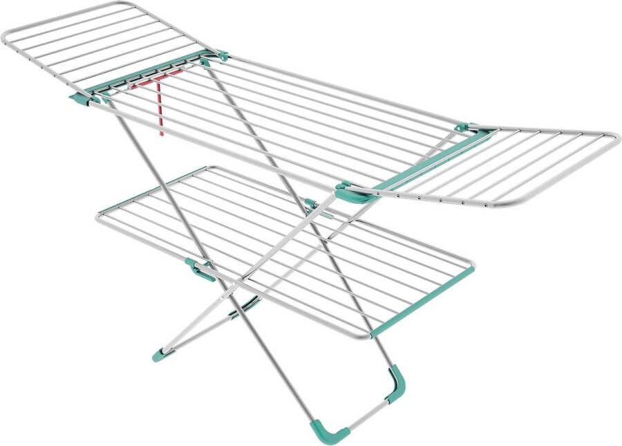 Italiadoc Droogrek watergroen dubbel formaat met 2 lagen folding wall laundry rack