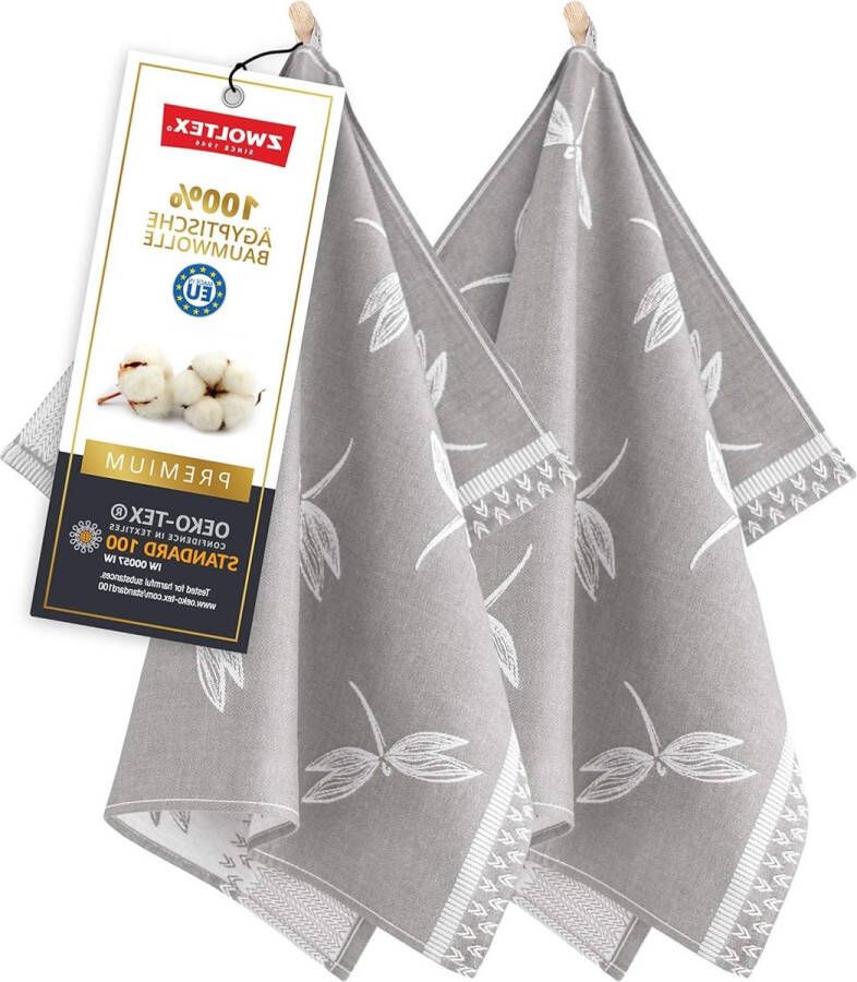 Jacquard theedoeken 100% Egyptisch katoen pluisvrij en machinewasbaar Oeko-Tex 100 keukendoeken 70x50 EU gemaakt