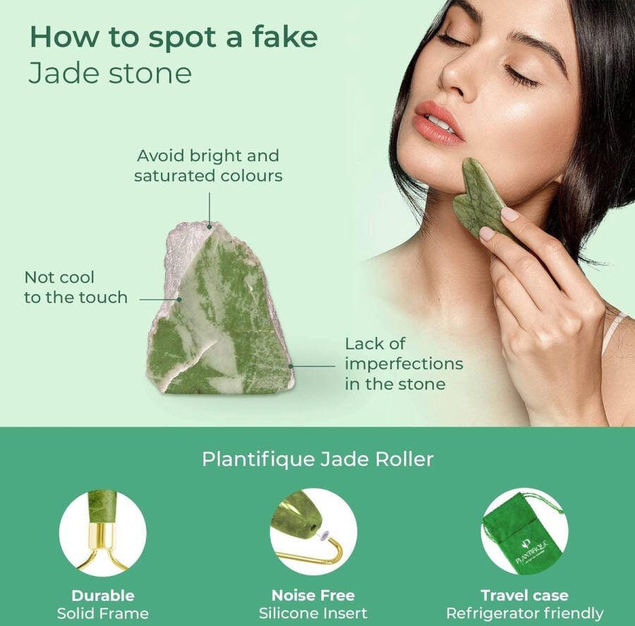 Jade Roller & Gua Sha Steen Natuurlijke Groene Jade Roller Massage Roller Jade Stone Gezicht Roller