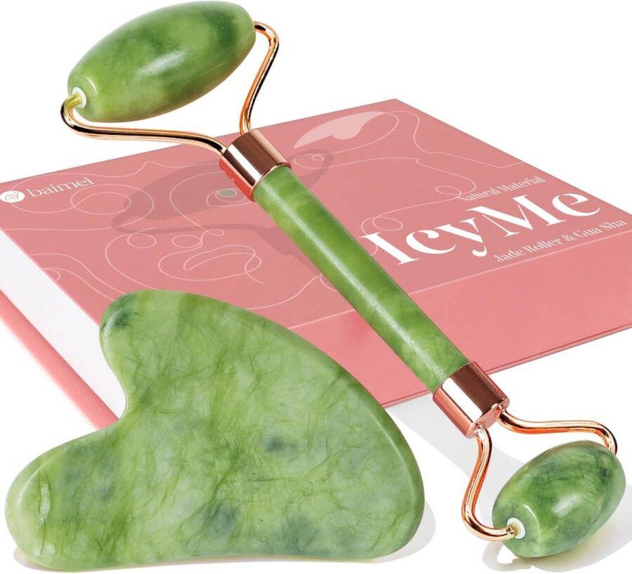Jade Roller en Gua Sha Tool Facial en Neck Massager Gua Sha kalmeert en ontspant de huid elimineert wallen onder de ogen