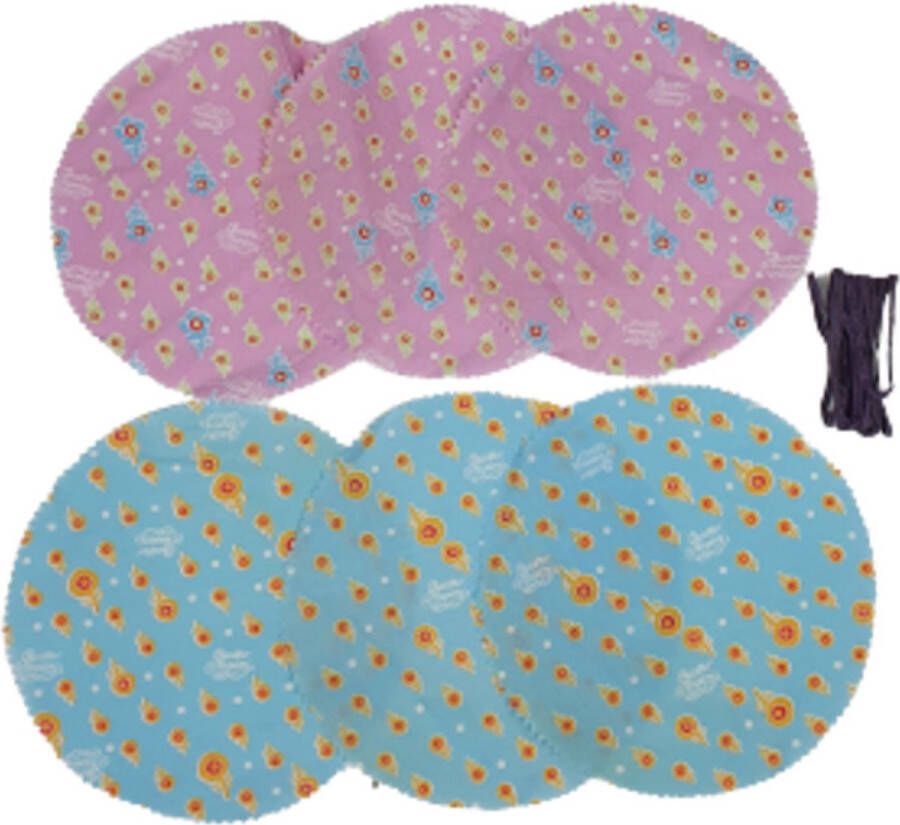 Jampotdoekjes Set van 6 Roze Blauw 18x18cm Decoratie Maken Pannendoek Onderzetter Jampot Bloemen